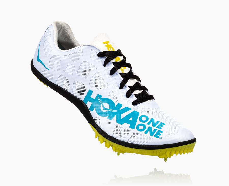 Hoka One One Rocket X - Men Spikes - White/Blue,Australia XVW-248063